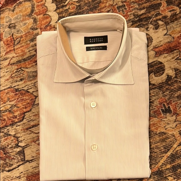 Barneys New York Madison Men's White Striped Shirt - Picture 2 of 5